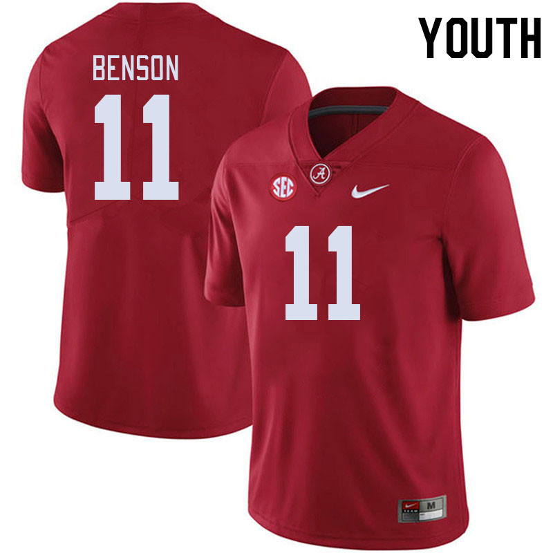 Youth #11 Malik Benson Alabama Crimson Tide College Footabll Jerseys Stitched-Crimson